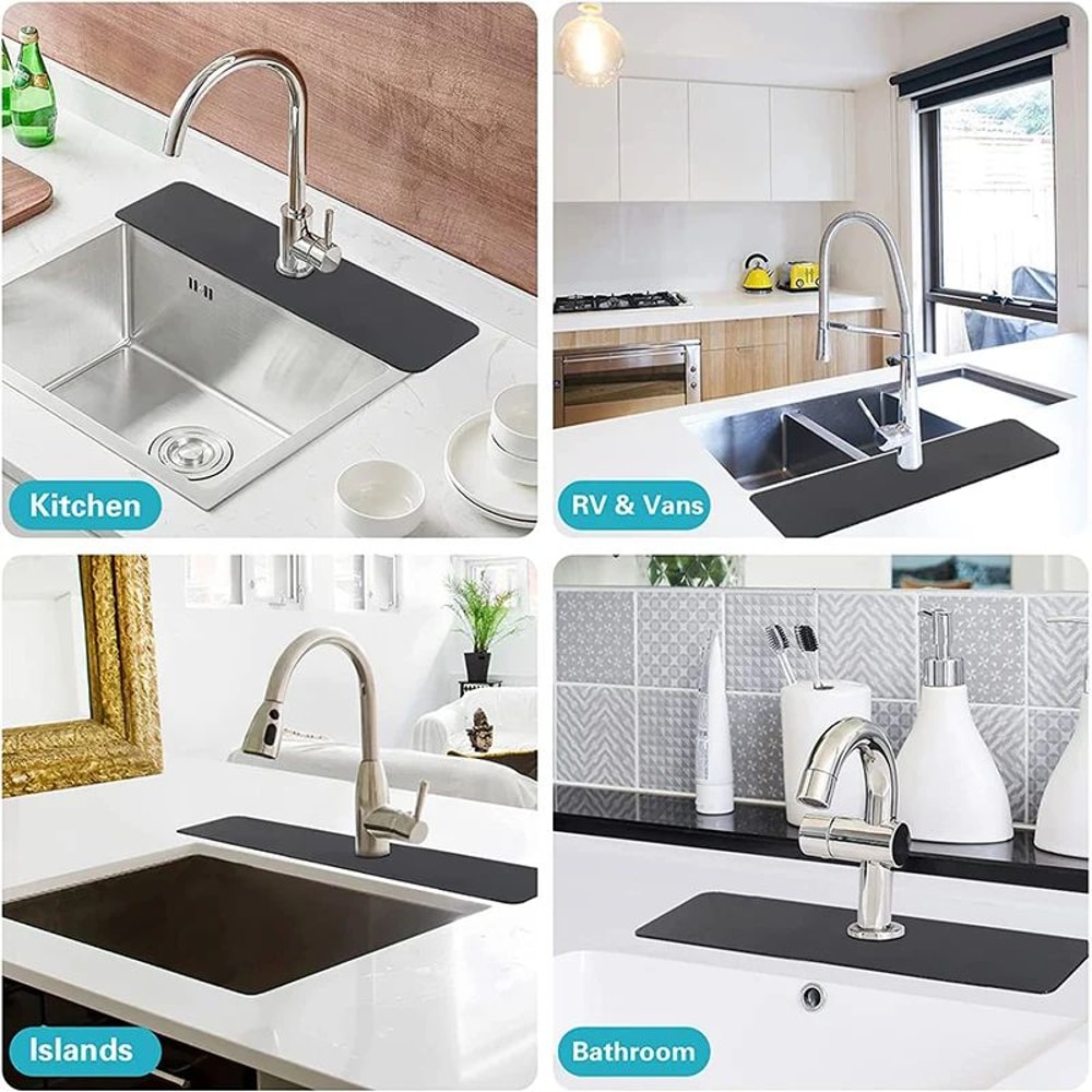 Upgraded Diatomite Sink Splash Guard Absorbent Faucet Drip Catcher Mat For Kitchen Bathroom 1