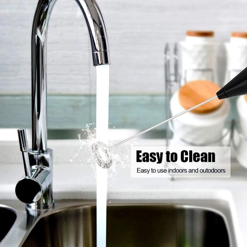 Electric Milk Frother Handheld Whisk Coffee Foam Maker With Stand 1