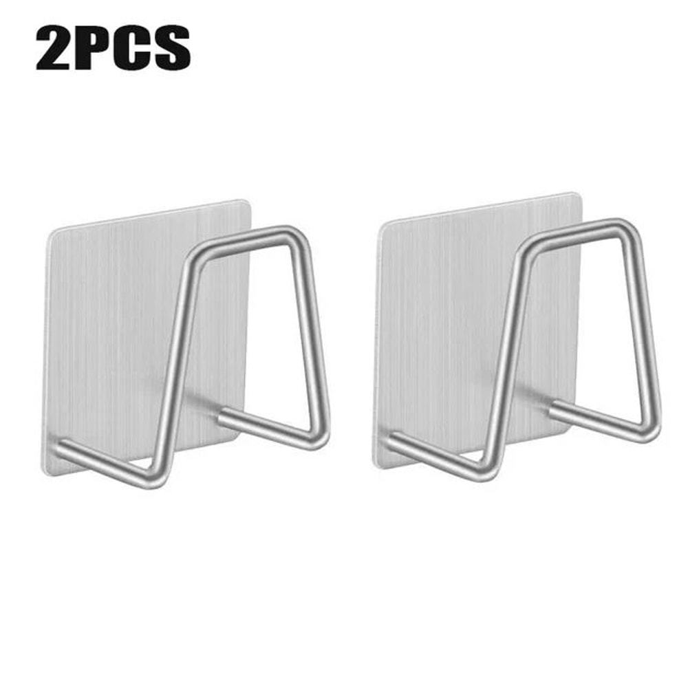 Stainless Steel Sink Tray Drainer SelfAdhesive Sponge Rag Holder Organizer 7