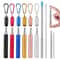 Collapsible Stainless Steel Straw Set Reusable Telescopic Travel Drinking Straw With Case 0