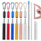 Collapsible Stainless Steel Straw Set Reusable Telescopic Travel Drinking Straw With Case 0