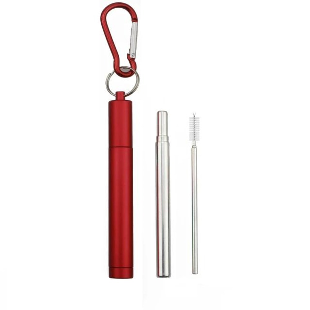 Collapsible Stainless Steel Straw Set Reusable Telescopic Travel Drinking Straw With Case 4