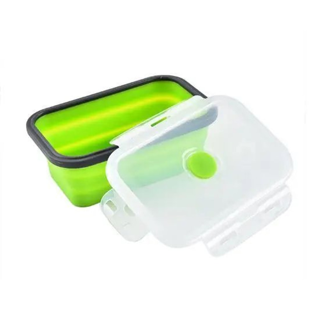 Collapsible Silicone Bento Lunch Box Portable Food Storage Container For Home Travel 4