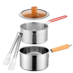 20cm stainless steel deep fryer pot with basket – induction-safe mini frying & soup pot