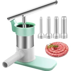 manual sausage stuffer machine with 4 tubes – vertical meat stuffer for home sausage making