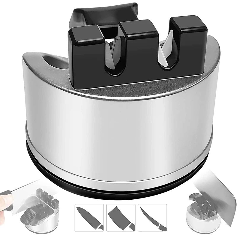 Upgraded 2Stage Pocket Knife Sharpener With Suction Cup Portable Chef Knife Sharpening Tool 1