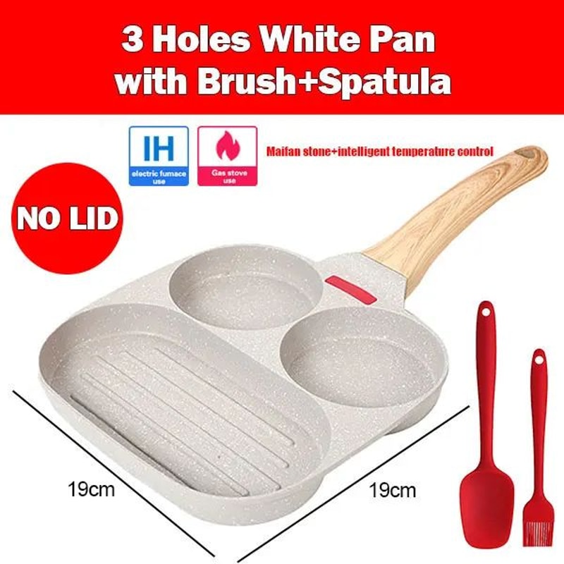 4Cup Nonstick Omelet Egg Frying Pan With Lid Thickened Breakfast Pancake Skillet 3