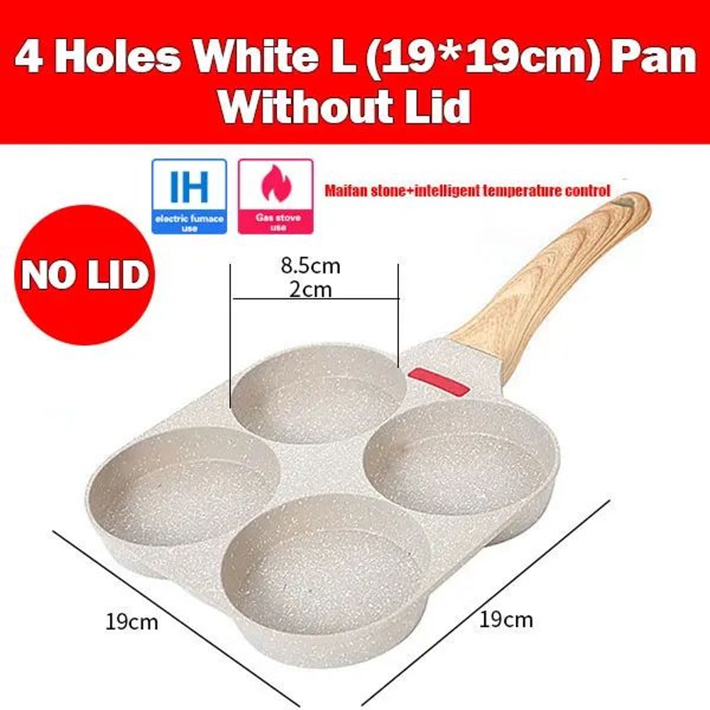 4Cup Nonstick Omelet Egg Frying Pan With Lid Thickened Breakfast Pancake Skillet 4
