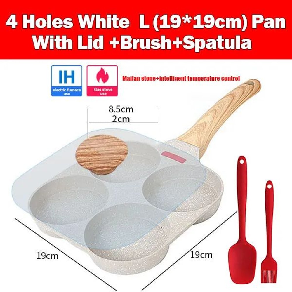 4Cup Nonstick Omelet Egg Frying Pan With Lid Thickened Breakfast Pancake Skillet 5