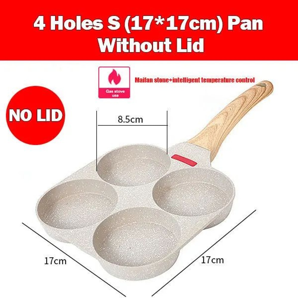4Cup Nonstick Omelet Egg Frying Pan With Lid Thickened Breakfast Pancake Skillet 6