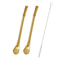 Stainless Steel Yerba Mate Bombilla Set Tea Infuser Straw With Cleaning Brush 2 Pcs 6