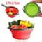 Foldable Silicone Colander Set Collapsible Fruit Vegetable Strainers With Handles 2Pack 0