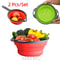 Foldable Silicone Colander Set Collapsible Fruit Vegetable Strainers With Handles 2Pack 0