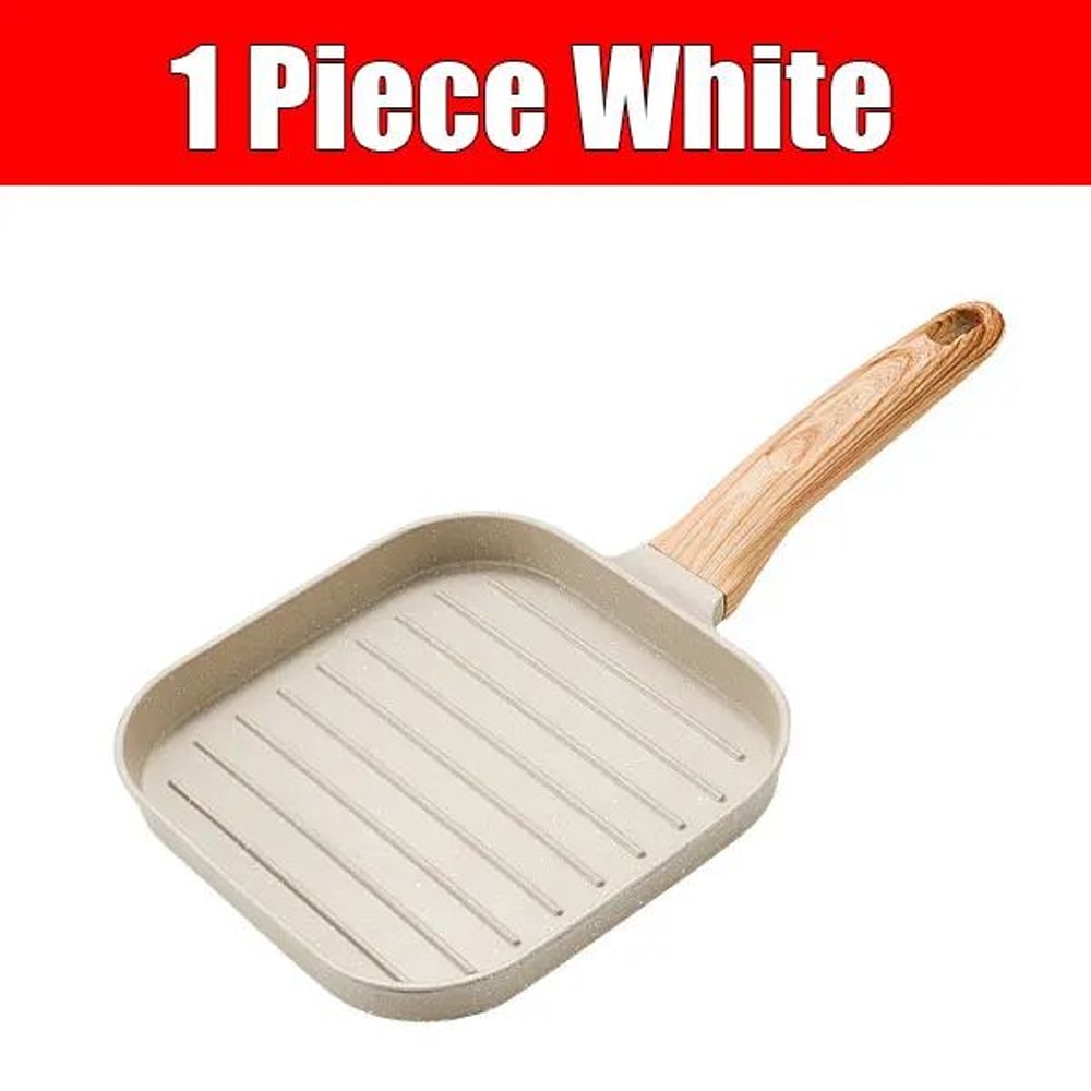 Nonstick Square Grill Pan 19cm Indoor Steak Grilling Skillet For All Stoves 4