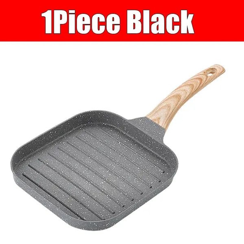 Nonstick Square Grill Pan 19cm Indoor Steak Grilling Skillet For All Stoves 5
