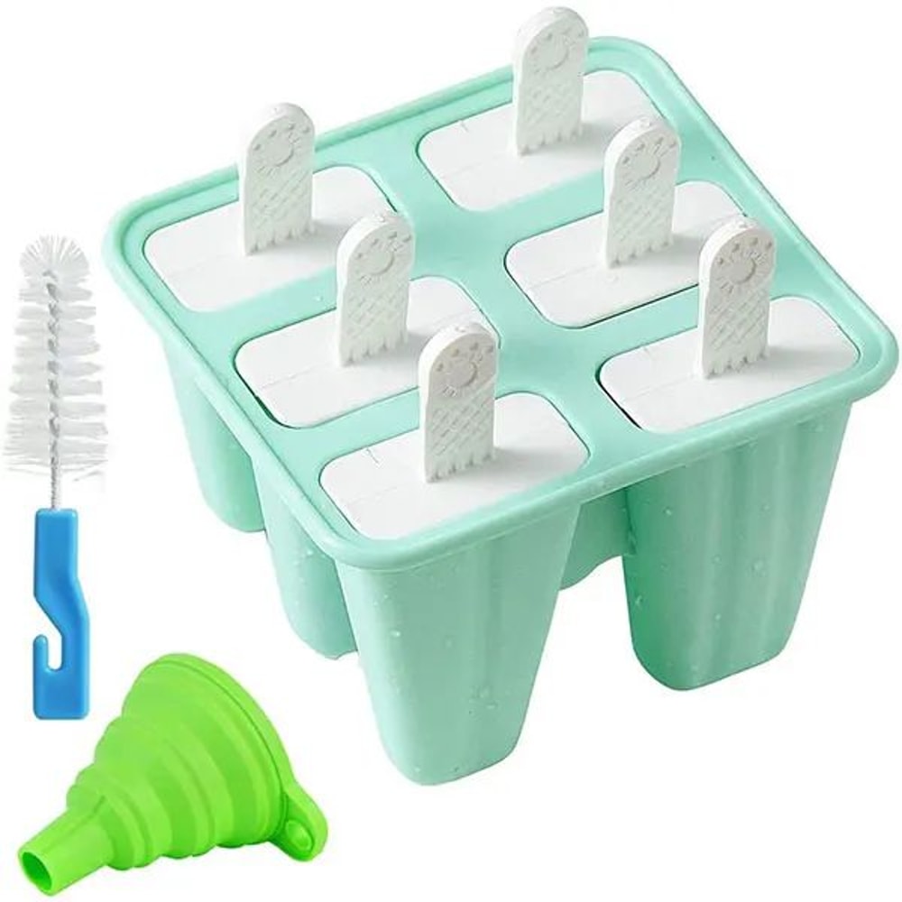Reusable Silicone Popsicle Molds BPAFree Ice Pop Maker With Funnel 6 Or 10 Cavities 2