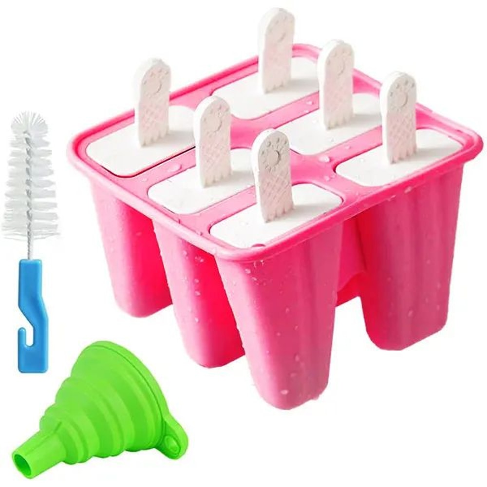 Reusable Silicone Popsicle Molds BPAFree Ice Pop Maker With Funnel 6 Or 10 Cavities 3