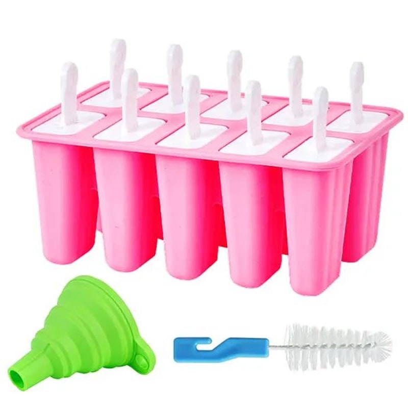 Reusable Silicone Popsicle Molds BPAFree Ice Pop Maker With Funnel 6 Or 10 Cavities 5