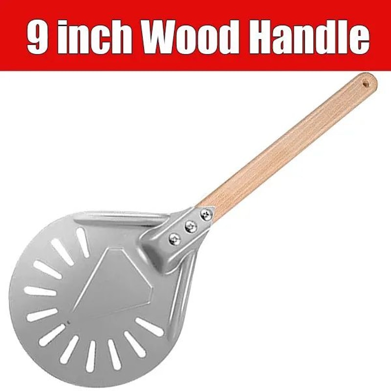 Perforated Aluminum Pizza Turning Peel Round Pizza Peel Turner With Long Handle 7912 Inch 8