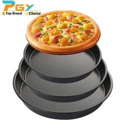 nonstick carbon steel pizza baking pan – round pizza tray for homemade ovens (7–10 inch)