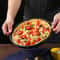 Nonstick Carbon Steel Pizza Baking Pan Round Pizza Tray For Homemade Ovens 710 Inch 1
