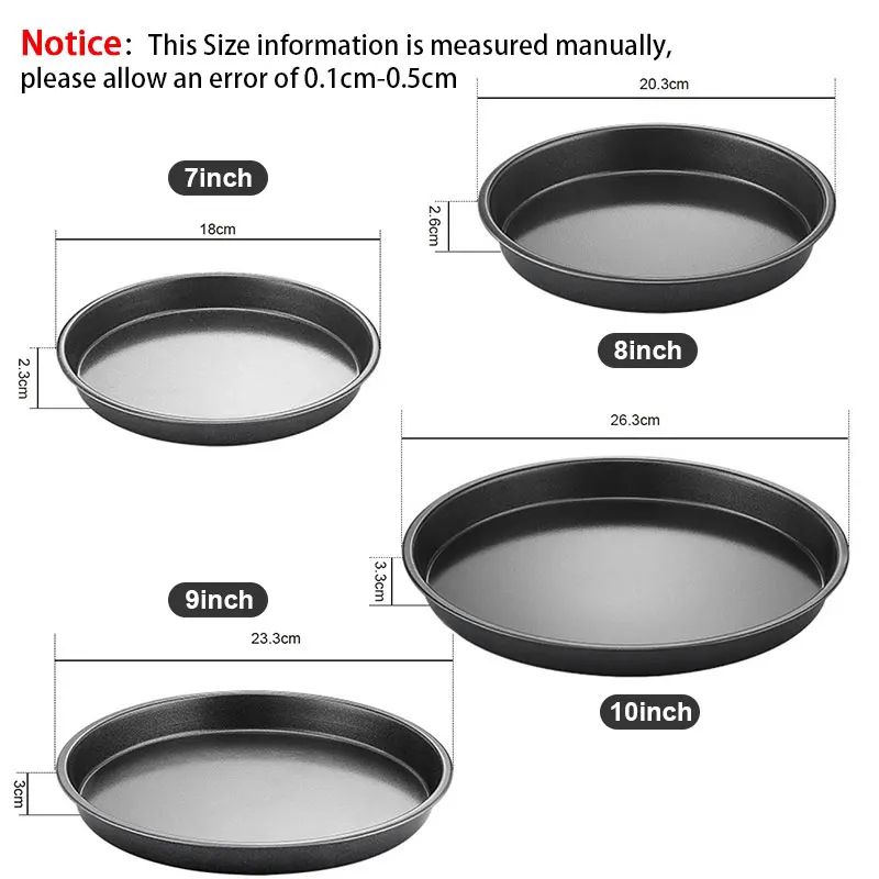 Nonstick Carbon Steel Pizza Baking Pan Round Pizza Tray For Homemade Ovens 710 Inch 4