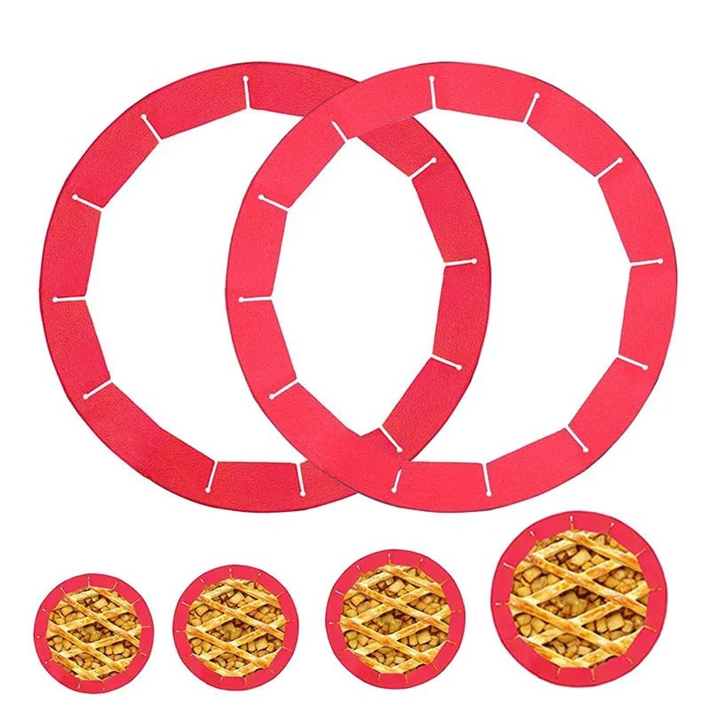 Adjustable Silicone Pie Crust Shield Reusable Pie Crust Protector For Perfect Baking 0