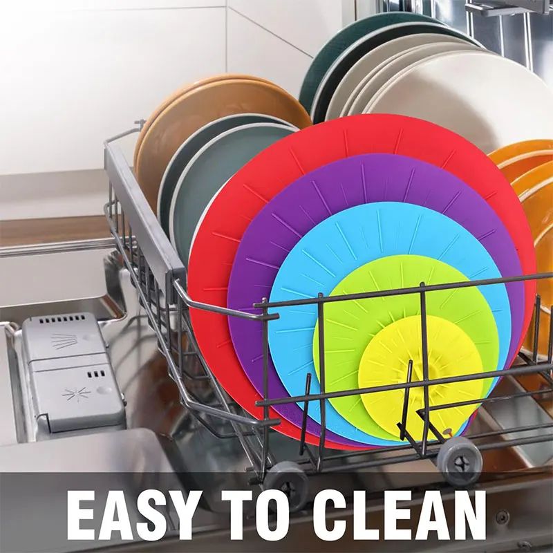 Reusable Silicone Stretch Lids Set HeatResistant Food Covers For Microwave Storage 2