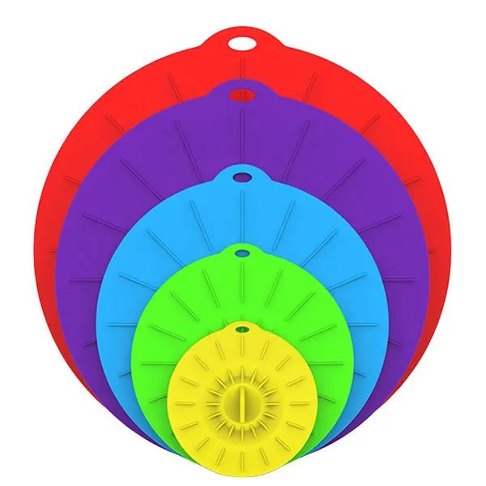 Reusable Silicone Stretch Lids Set HeatResistant Food Covers For Microwave Storage 5