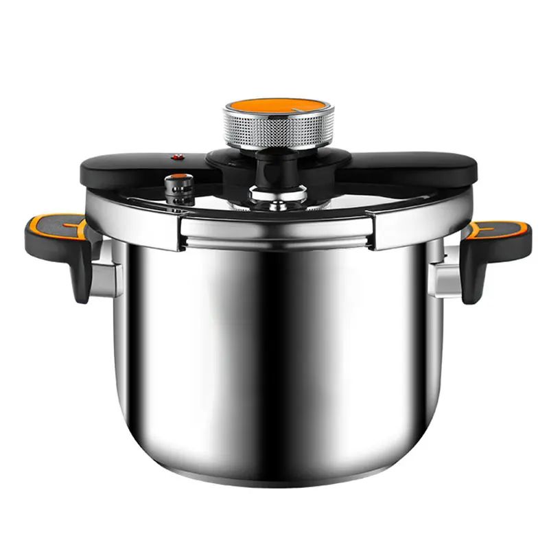 SecureLock Stainless Steel Pressure Cooker OneHand Lock MultiCooker For Gas Induction 4L6L8L 0