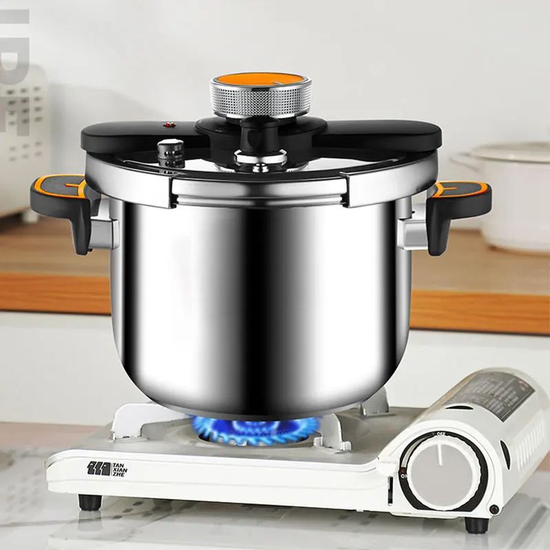 SecureLock Stainless Steel Pressure Cooker OneHand Lock MultiCooker For Gas Induction 4L6L8L 2