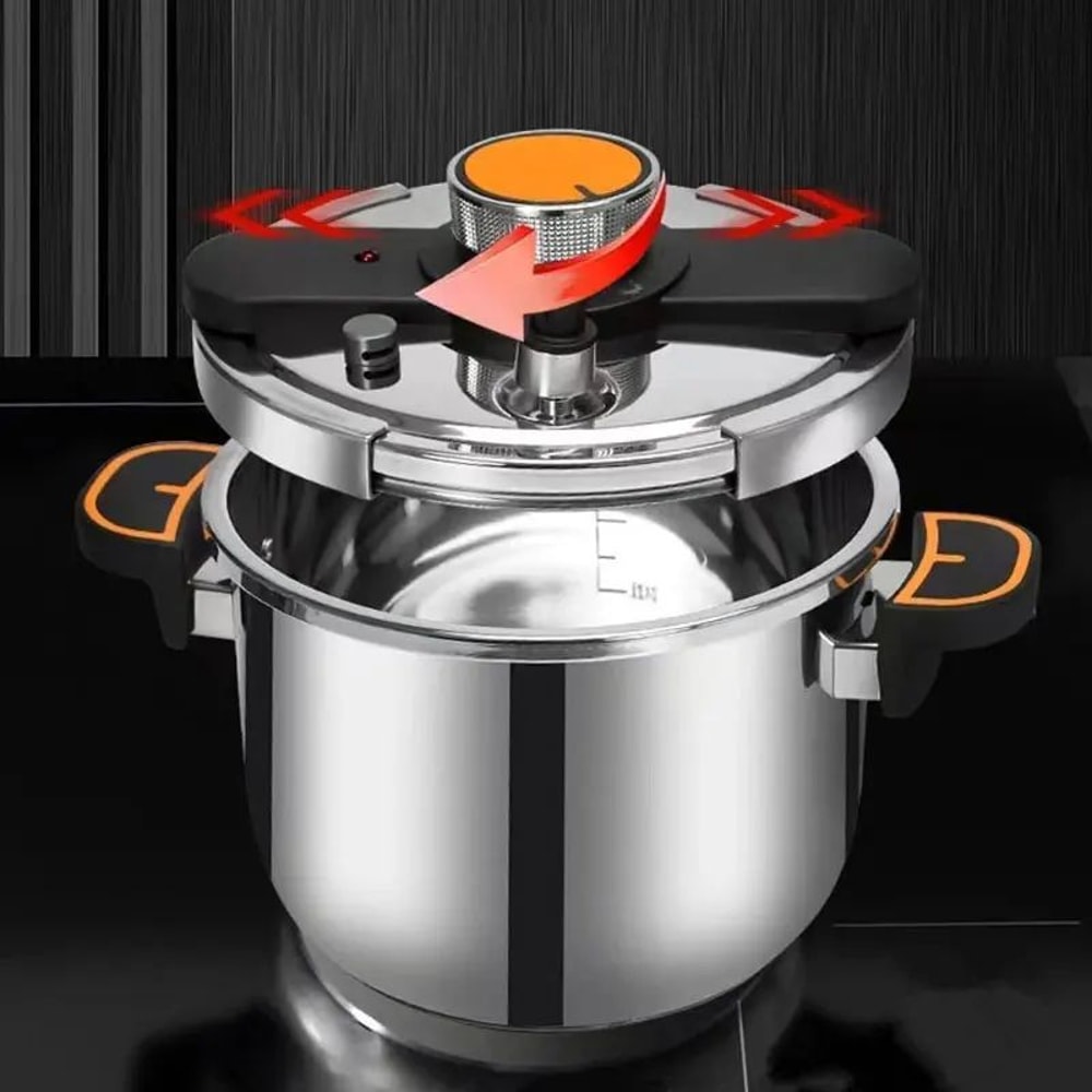 SecureLock Stainless Steel Pressure Cooker OneHand Lock MultiCooker For Gas Induction 4L6L8L 3