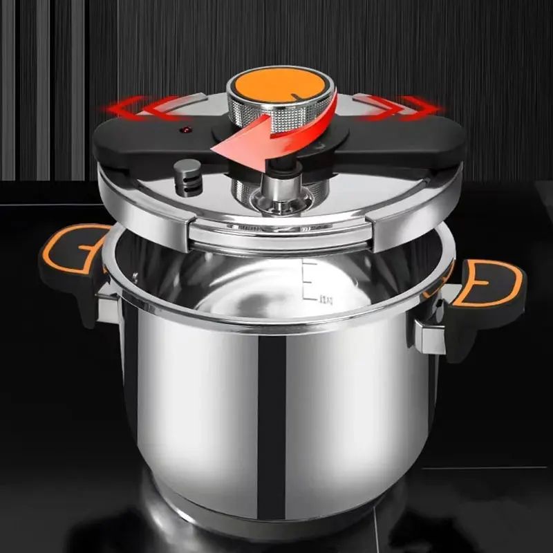 SecureLock Stainless Steel Pressure Cooker OneHand Lock MultiCooker For Gas Induction 4L6L8L 3