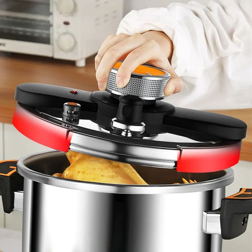 SecureLock Stainless Steel Pressure Cooker OneHand Lock MultiCooker For Gas Induction 4L6L8L 4