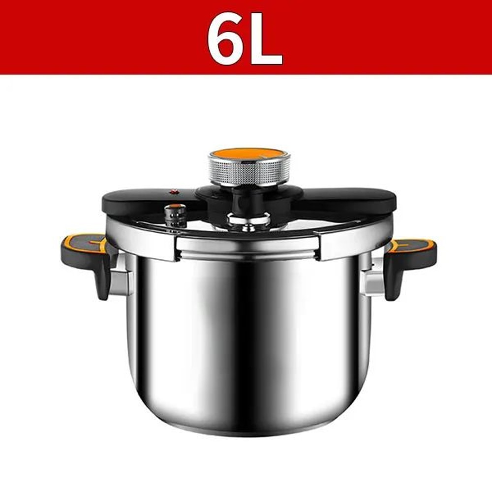 SecureLock Stainless Steel Pressure Cooker OneHand Lock MultiCooker For Gas Induction 4L6L8L 6