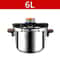 SecureLock Stainless Steel Pressure Cooker OneHand Lock MultiCooker For Gas Induction 4L6L8L 6