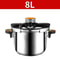 SecureLock Stainless Steel Pressure Cooker OneHand Lock MultiCooker For Gas Induction 4L6L8L 7
