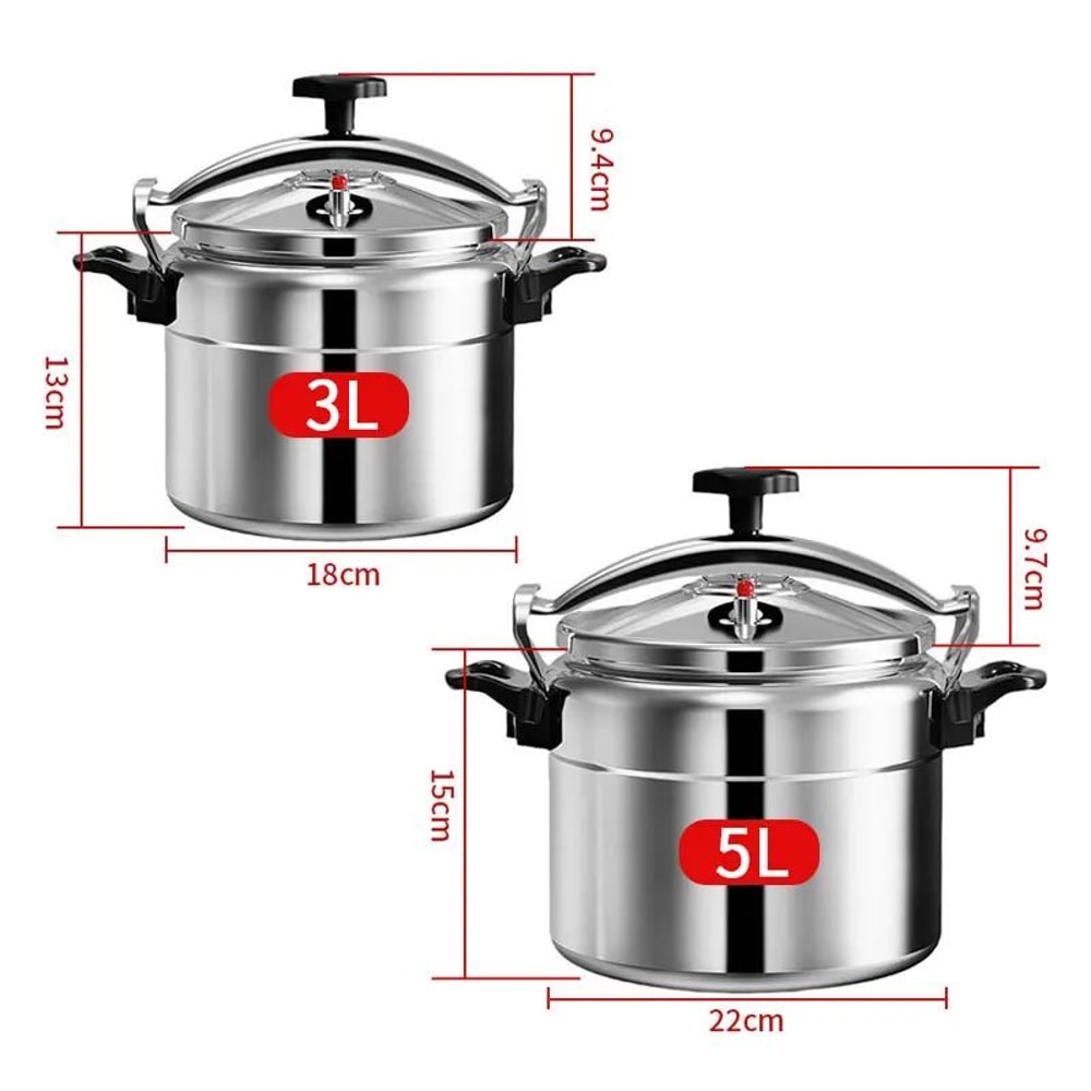 SafeSeal Aluminum Pressure Cooker ExplosionProof Pressure Canner For Gas Stoves 3L 5L 2