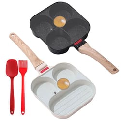 multi-cup nonstick egg frying pan with lid – 3/4-cup omelet & pancake breakfast skillet