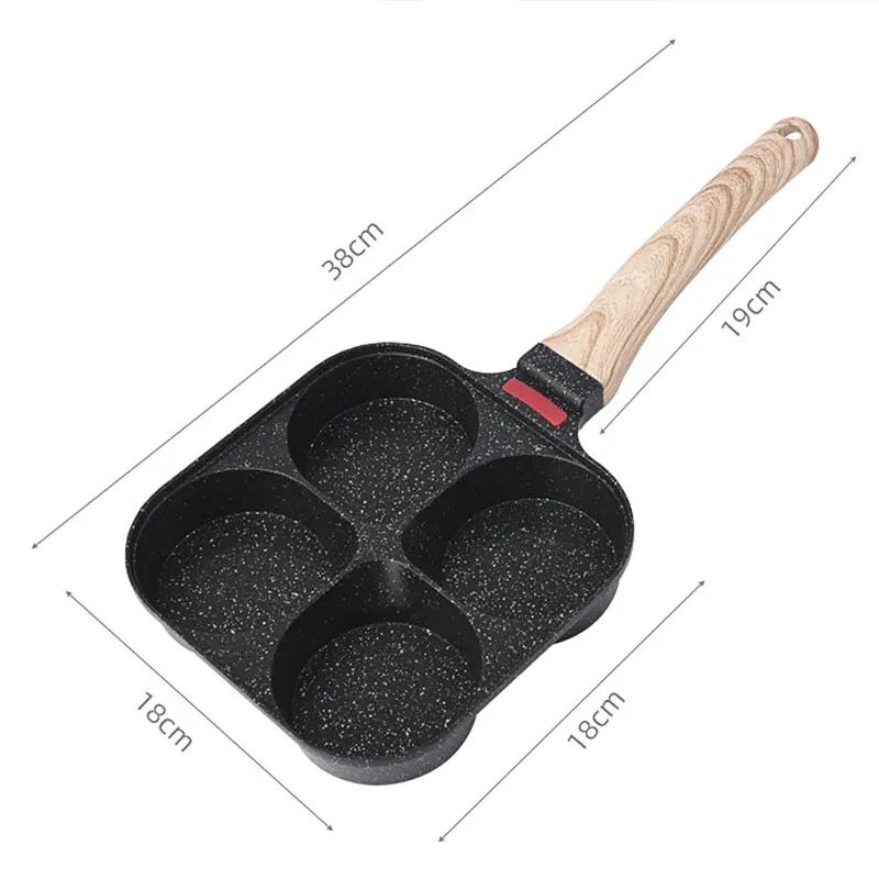 Deepened 4Cup Nonstick Granite Omelette Pan With Lid Healthy Breakfast Egg Cooker Skillet 1