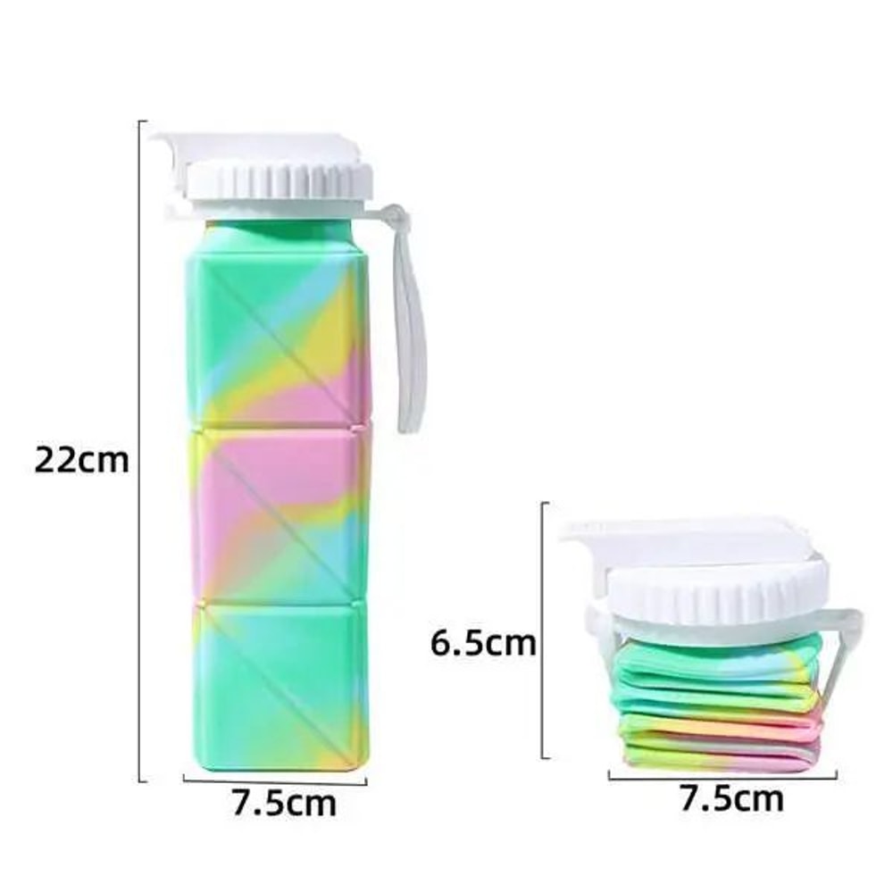 620ml Collapsible Silicone Water Bottle With Straw Lid Leakproof BPAFree Travel Bottle 2