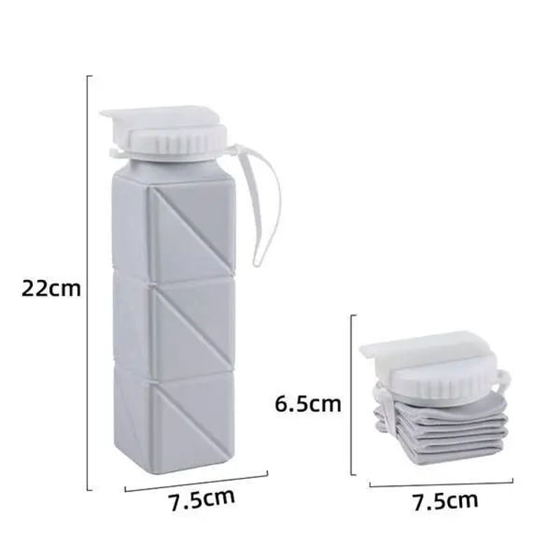 620ml Collapsible Silicone Water Bottle With Straw Lid Leakproof BPAFree Travel Bottle 3