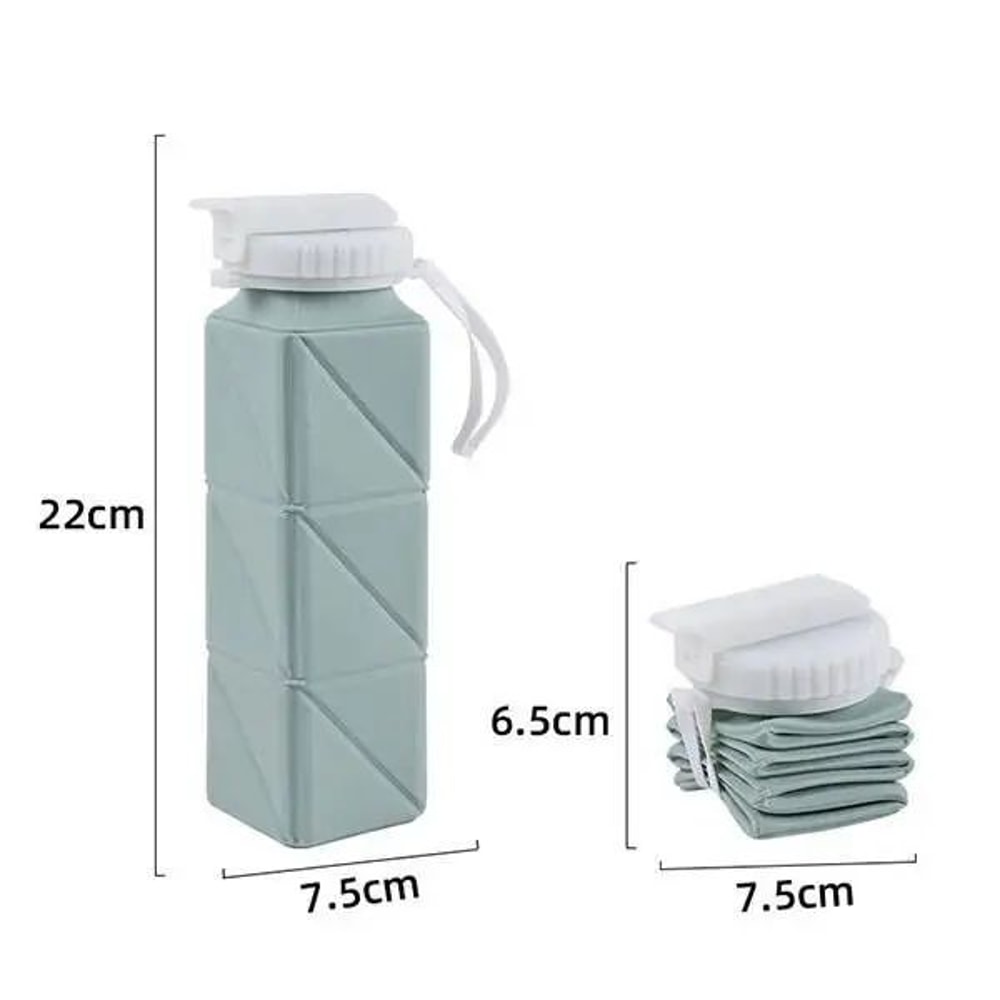 620ml Collapsible Silicone Water Bottle With Straw Lid Leakproof BPAFree Travel Bottle 4