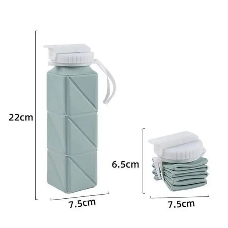 620ml Collapsible Silicone Water Bottle With Straw Lid Leakproof BPAFree Travel Bottle 4