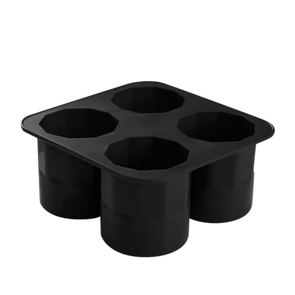 Silicone Shot Glass Ice Mold Tray Reusable Whiskey Ice Cube Maker 4 Cavities 4