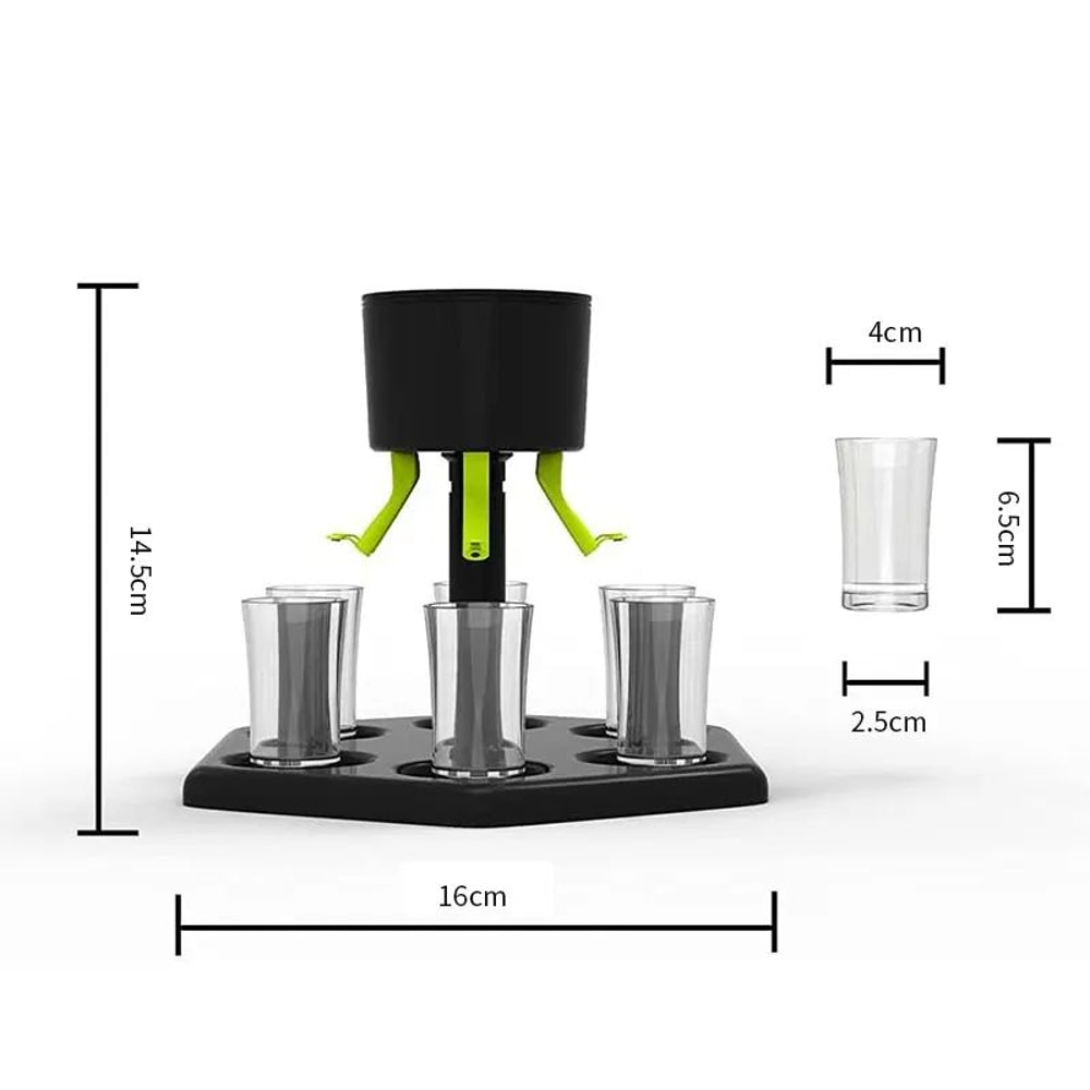 6Shot Buddy Dispenser With Holder Plastic Shot Dispenser Liquor Pourer For Parties 1