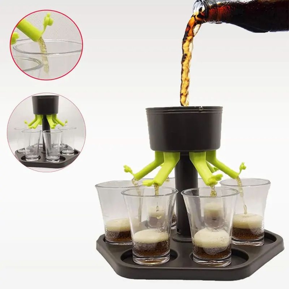 6Shot Buddy Dispenser With Holder Plastic Shot Dispenser Liquor Pourer For Parties 2