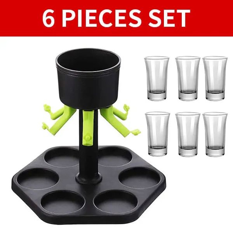 6Shot Buddy Dispenser With Holder Plastic Shot Dispenser Liquor Pourer For Parties 3