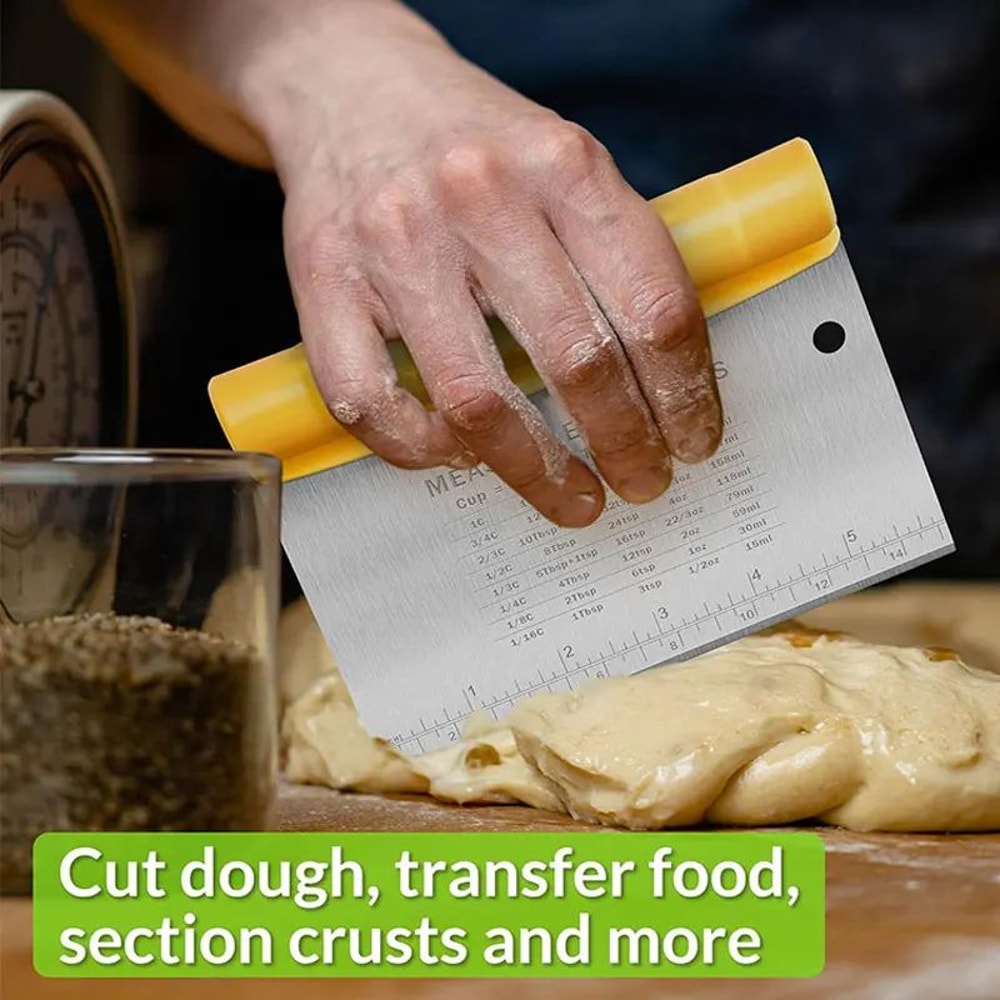 Professional Stainless Steel Bench Scraper Dough Cutter MultiPurpose Kitchen Scraper Tool 1