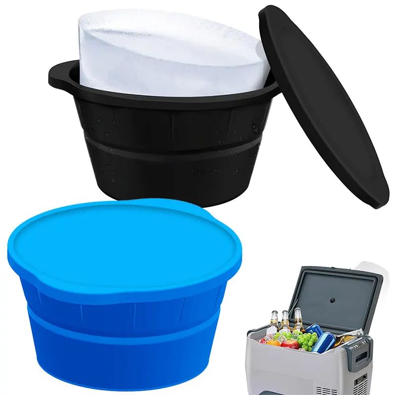 Extra Large Round Ice Block Mold For Cold Plunge Ice Bath 8LB Reusable Silicone Ice Mold 0